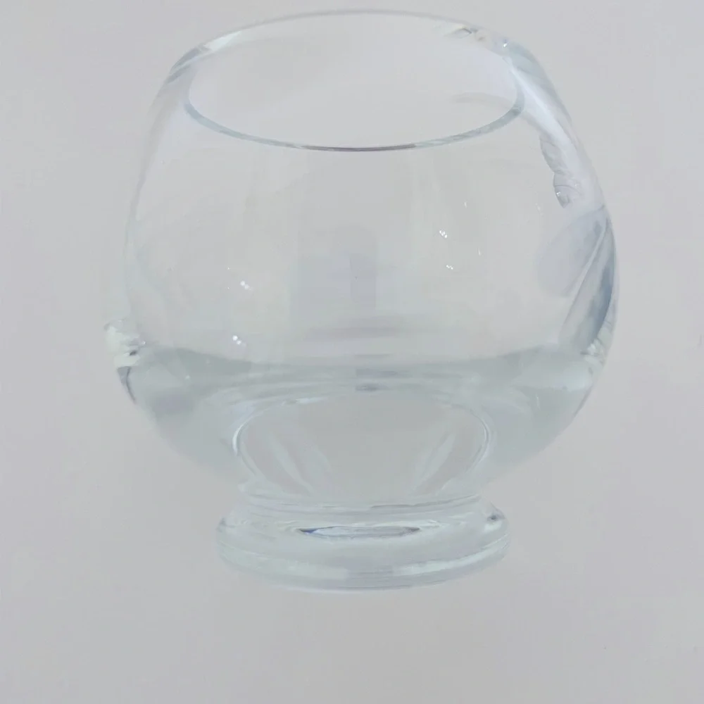 CRATE&BARREL X Krosno Crystal Votive Tea Light Candle Holder Dragonfly Etched